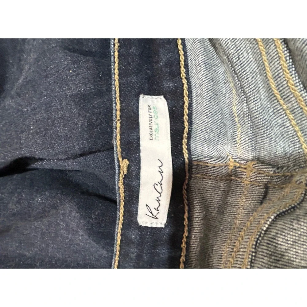 KanCan Womens High Rise‎ Button Fly Skinny Jeans Dark Wash Distressed Size 31